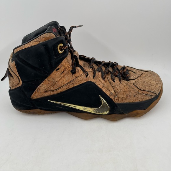 Nike LeBron 12 EXT Cork 2015 Gold Swoosh “King’s Court” Basketball Shoes-Size 10 - Picture 1 of 13